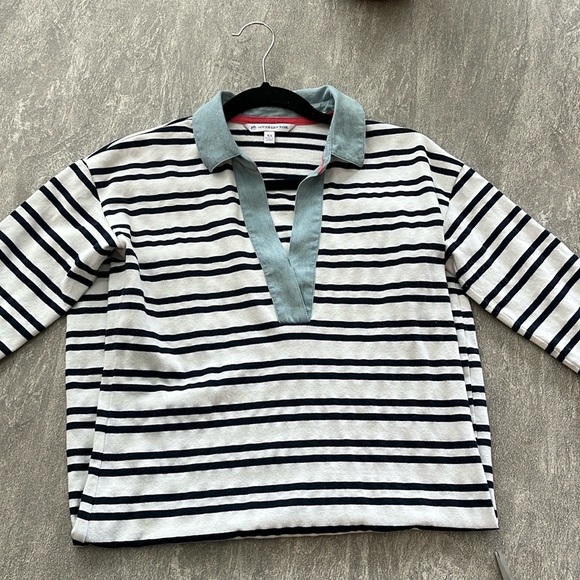 Southern Tide Navy & White Chambray Detail Collar & Cuff XS - Picture 5 of 10